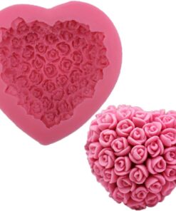 3D Rose Flower Love Heart Shape Mold