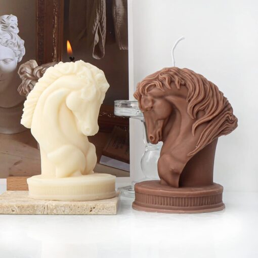 3D Horse Head Statue Candle Silicone Mold