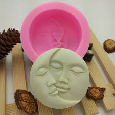 3D Sun Moon Face Soft Silicone Candle Mold