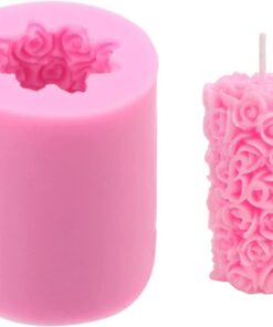 Rose Pillar silicone candle mold