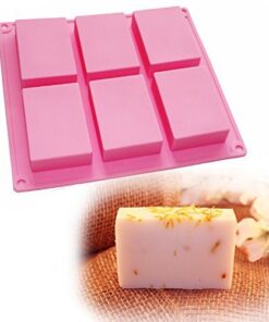 6 Cavity Plain Rectangle Craft Soap Silicone Mold